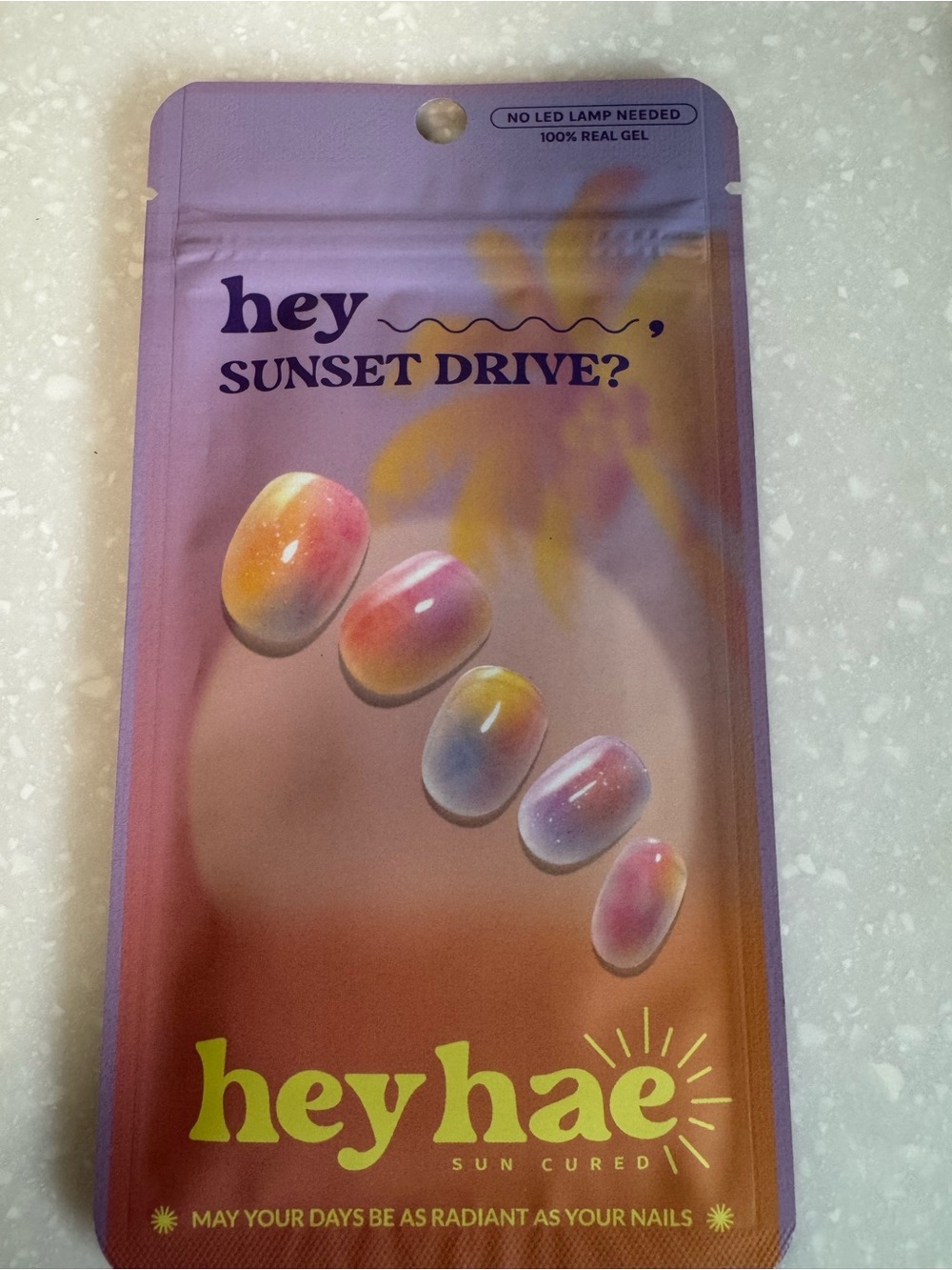 Sunset Drive? Gel Press-On Nails in Sunset Gradient